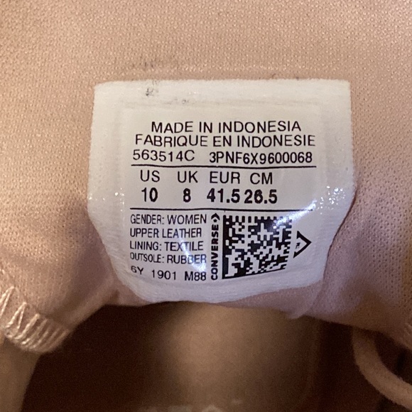 Light Pink Leather Converse size 10 - Picture 4 of 5